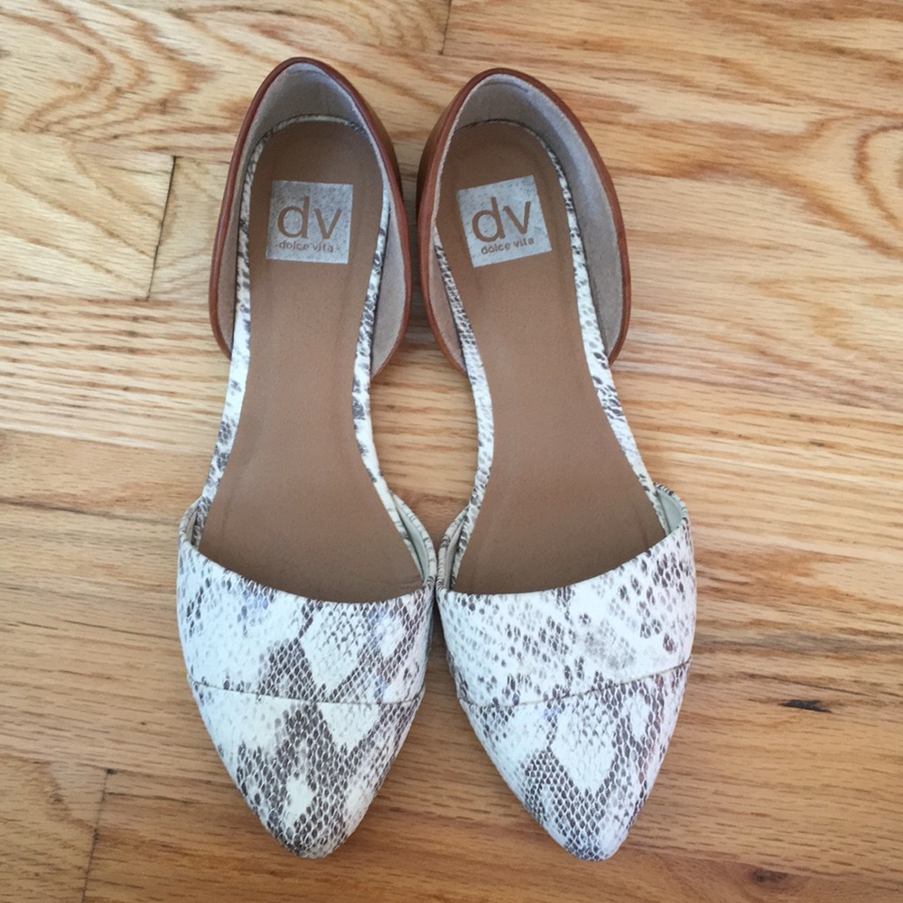 Snake print flats